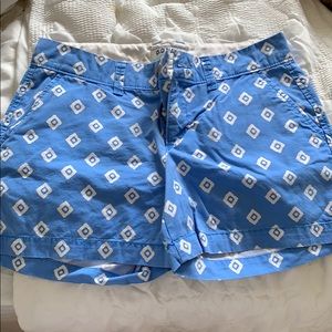 Blue shorts with pattern